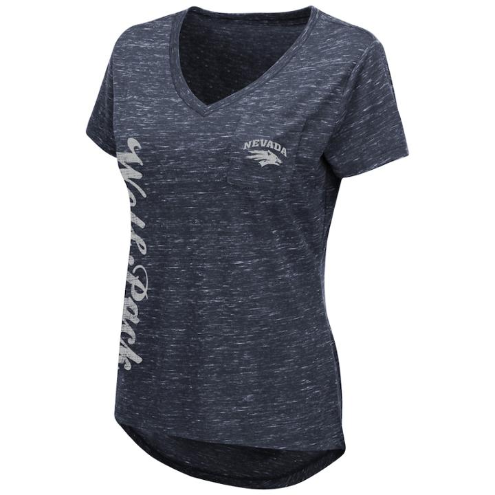 Women's Nevada Wolf Pack Wordmark Tee, Size: Medium, Blue (navy)