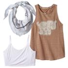 Girls 7-16 Miss Chievous Crochet Lace Applique Tank Top, Bralette & Bandana Scarf Set, Girl's, Size: Xl, Red/coppr (rust/coppr)