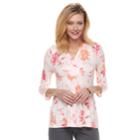 Women's Croft & Barrow&reg; Surplice Empire Top, Size: Medium, Brt Pink