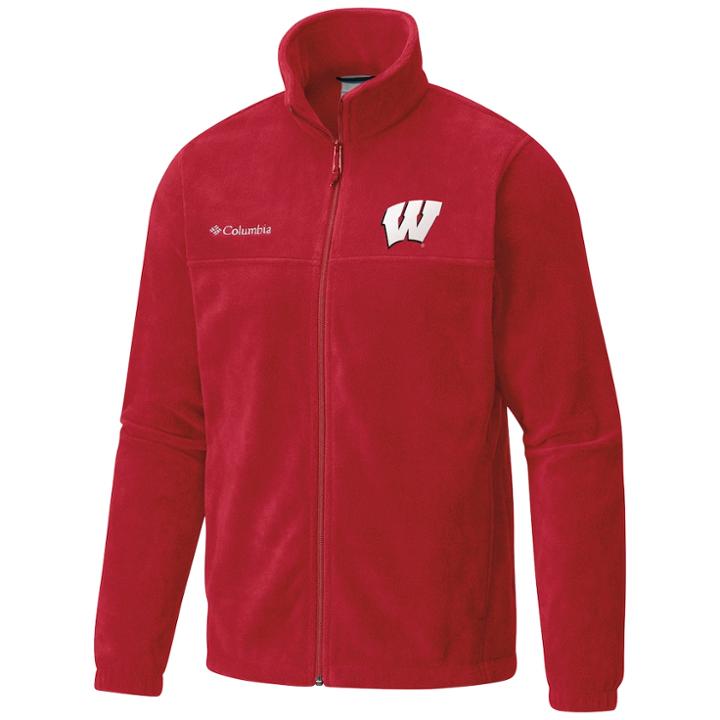 Men's Columbia Wisconsin Badgers Flanker Ii Full-zip Fleece, Size: Large, Pink Other