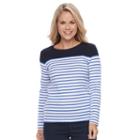 Petite Croft & Barrow&reg; Crewneck Tee, Women's, Size: Xl Petite, Blue
