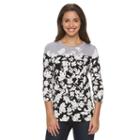 Petite Croft & Barrow&reg; Print Crewneck Tee, Women's, Size: M Petite, Oxford