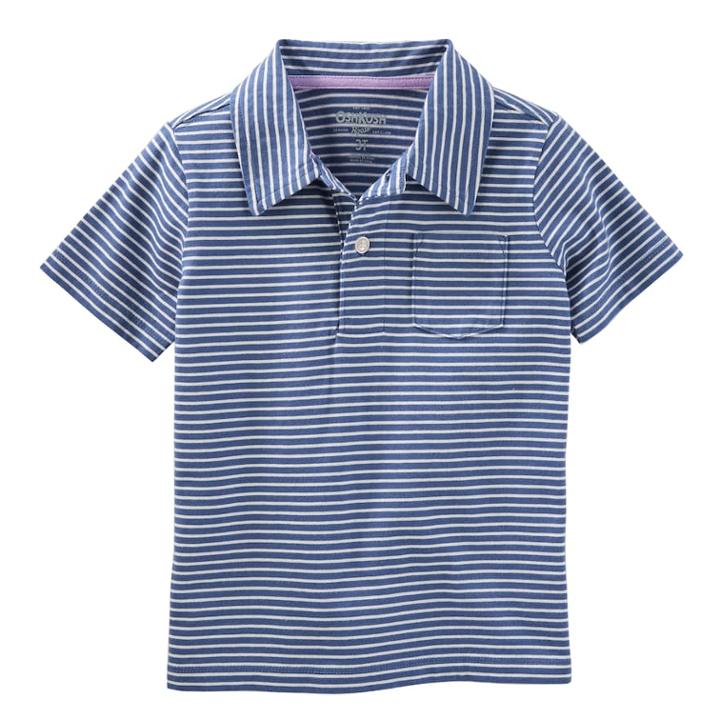 Boys 4-12 Oshkosh B'gosh&reg; Pocket Polo, Size: 7, Dark Blue Stripe