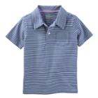 Boys 4-12 Oshkosh B'gosh&reg; Pocket Polo, Size: 7, Dark Blue Stripe
