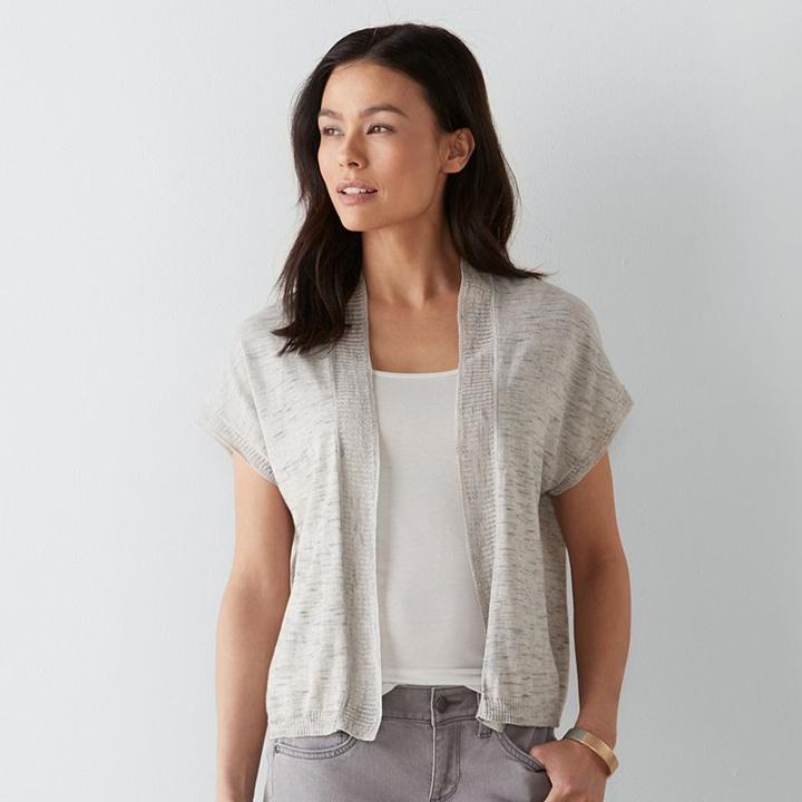 Petite Sonoma Goods For Life&trade; Solid Cardigan, Women's, Size: M Petite, Med Grey