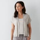 Petite Sonoma Goods For Life&trade; Solid Cardigan, Women's, Size: M Petite, Med Grey