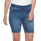 Petite Croft & Barrow&reg; Pull-on Bermuda Jean Shorts, Women's, Size: 8 Petite, Med Blue