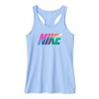Girls 7-16 Nike Rainbow Brushed Nike Racerback Tank Top, Size: Large, Light Blue