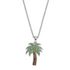 Silver Luxuries Silver Tone Palm Tree Palm Tree Pendant Necklace, Women's, Multicolor