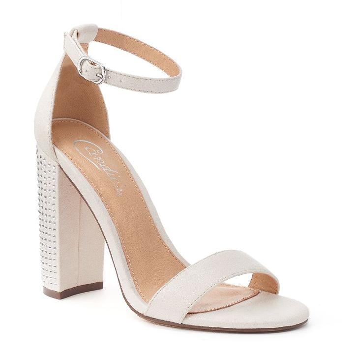 Candie's&reg; Women's Slingback Block-heel Sandals, Girl's, Size: 8.5, Light Grey