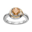 Citrine Sterling Silver And 18k Gold Over Silver Ring, Women's, Size: 6, Orange