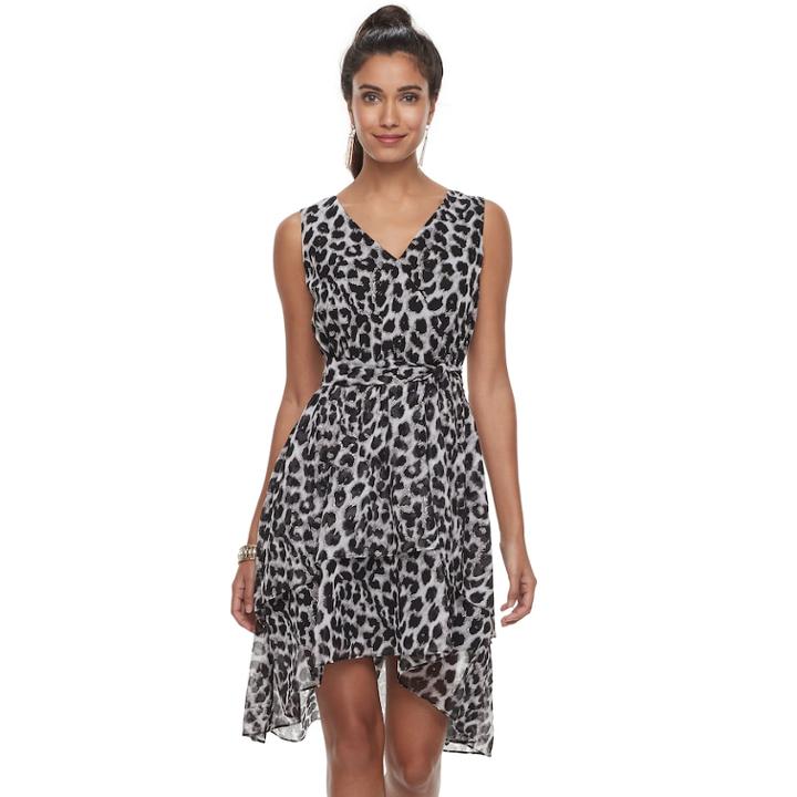 Women's Jennifer Lopez High-low Ruffle Fit & Flare Dress, Size: Xs, Black
