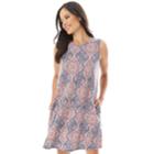 Women's Apt. 9&reg; Printed French Terry Swing Dress, Size: Xxl, Denim Paisley