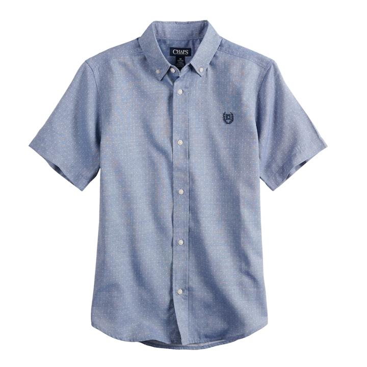 Boys 4-20 Chaps Jeremiah Button-down Shirt, Size: 14-16, Med Blue