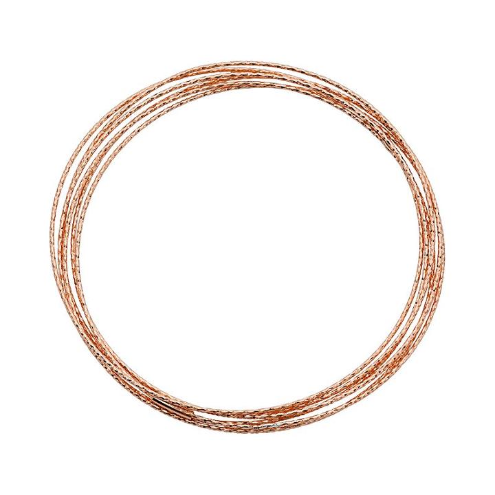 14k Rose Gold Over Silver Interlocking Bangle Bracelet, Women's, Size: 8, Pink