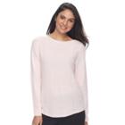 Women's Croft & Barrow&reg; Pointelle Sweater, Size: Xxl, Brt Pink