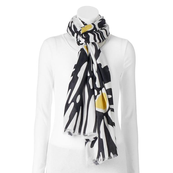 Reed Sunflower Oblong Scarf, Women's, Black