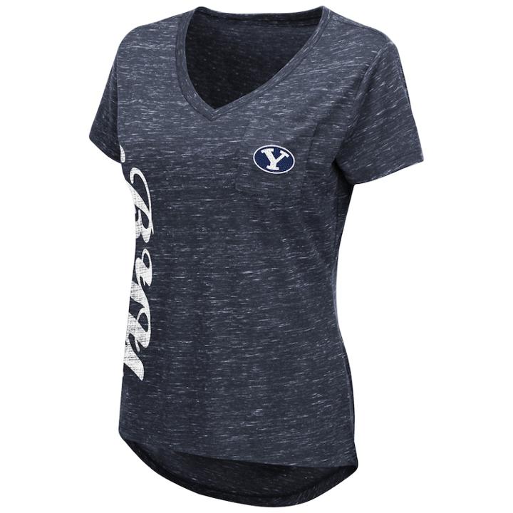 Women's Byu Cougars Wordmark Tee, Size: Xl, Dark Blue