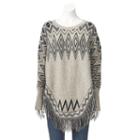 Women's Olivia Sky Fringe Poncho Sweater, Size: L/xl, Beige Oth