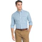 Men's Izod Saltwater Regular-fit Plaid Oxford Stretch Button-down Shirt, Size: Large, Blue Other