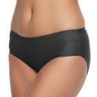 Women's Free Country Ruched Scoop Bikini Bottoms, Size: Large, Black