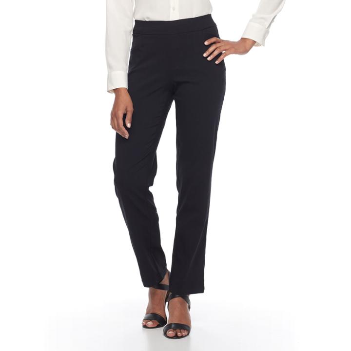 Women's Briggs Millennium Straight-leg Pull-on Pants, Size: 10, Black