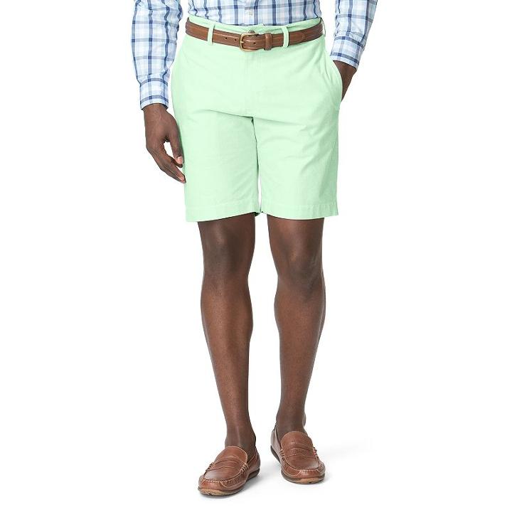 Men's Chaps Classic-fit Oxford Flat-front Shorts, Size: 40, Green
