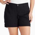 Plus Size Gloria Vanderbilt Misha Twill Button-tab Shorts, Women's, Size: 16 W, Black