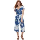 Juniors' Lily Rose Floral Jumpsuit, Teens, Size: Small, Navy Peri