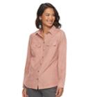 Women's Croft & Barrow&reg; Faux Suede Shirt, Size: Xxl, Med Pink