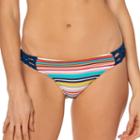 Women's Pink Envelope Striped Braided Bikini Bottoms, Size: Xl, Multicolor