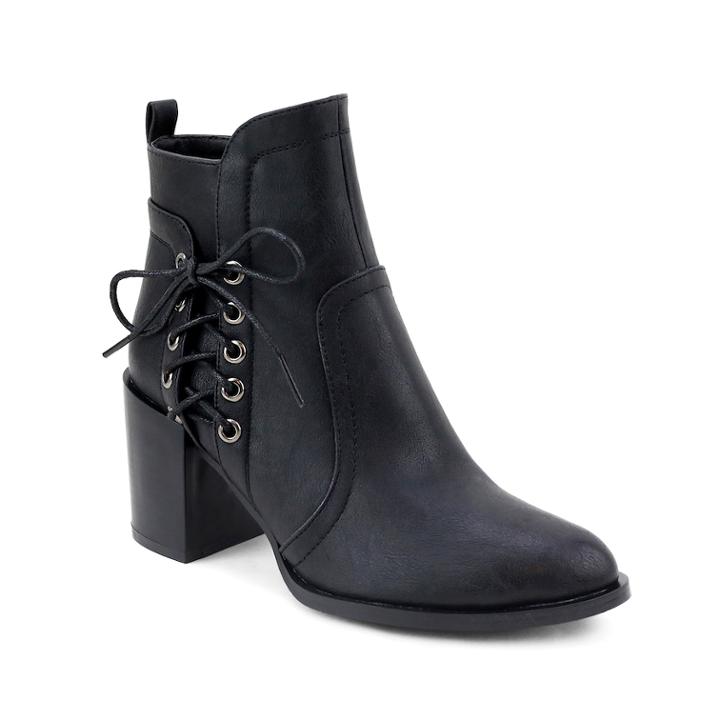 Olivia Miller East Village Women's Lace-up Ankle Boots, Size: 8, Black