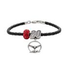 Insignia Collection Nascar Matt Kenseth Leather Bracelet, Charm And Bead Set, Women's, Size: 7.5, Red
