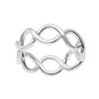 Journee Collection Sterling Silver Open-work Twist Ring, Women's, Size: 6, Grey