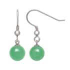 Sterling Silver Jade Fishhook Drop Earrings, Women's, Green