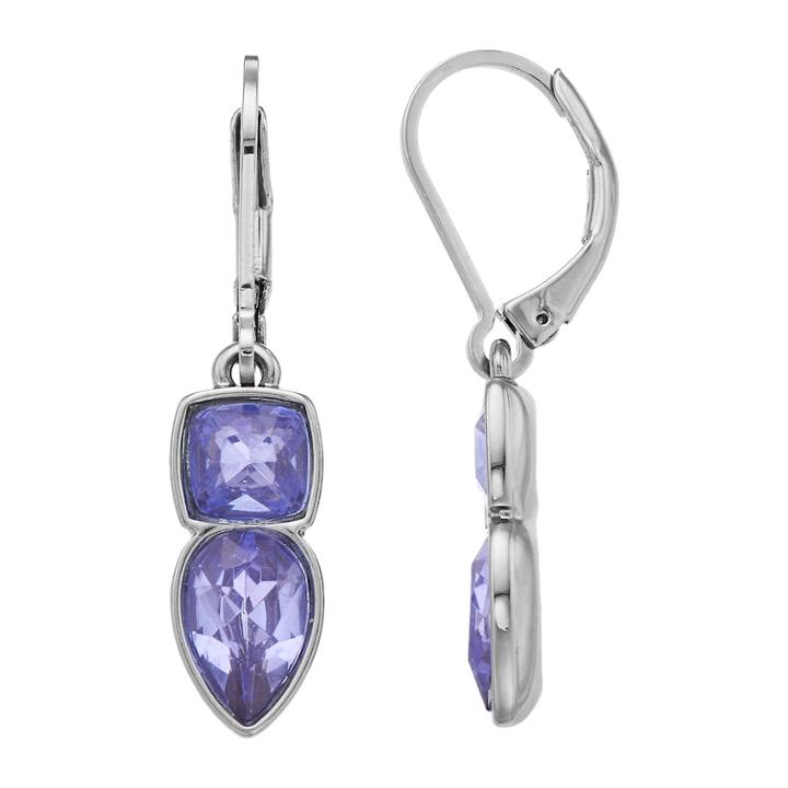 Simply Vera Vera Wang Purple Simulated Crystal Drop Earrings, Women's