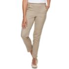 Women's Croft & Barrow&reg; Pull-on Twill Jeans, Size: S Long, Med Beige