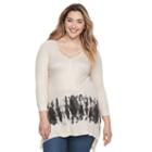 Plus Size French Laundry Criss-cross V-neck Tunic, Women's, Size: 2xl, Lt Beige