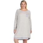 Plus Size Cuddl Duds Simply Sweet Long Sleeve Crewneck Sleep Shirt, Women's, Size: 1xl, Grey