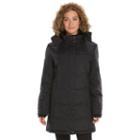 Women's Hemisphere Hooded Quilted Storm Coat, Size: Medium, Black