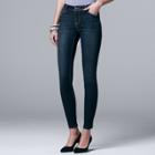 Petite Simply Vera Vera Wang Skinny Jeans, Women's, Size: 4 Petite, Dark Blue