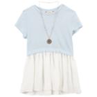 Girls 7-16 Speechless Knit Short Sleeve Tunic With Necklace, Size: Large, Med Blue