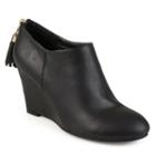 Journee Collection Colins Women's Wedge Ankle Boots, Size: 7.5, Black