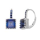 Lab-created Sapphire Sterling Silver Crown Drop Earrings, Blue