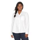 Juniors' Plus Size So&reg; Button Down Twill Shirt, Girl's, Size: 1xl, White