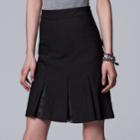 Women's Simply Vera Vera Wang Lace Inset A-line Skirt, Size: Xl, Black