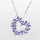 Sterling Silver 1/8-ct. T.w. Diamond And Tanzanite Heart Pendant, Women's, Size: 18, Purple