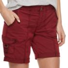 Women's Sonoma Goods For Life&trade; Ultra Comfortwaist Utility Shorts, Size: 4, Dark Red