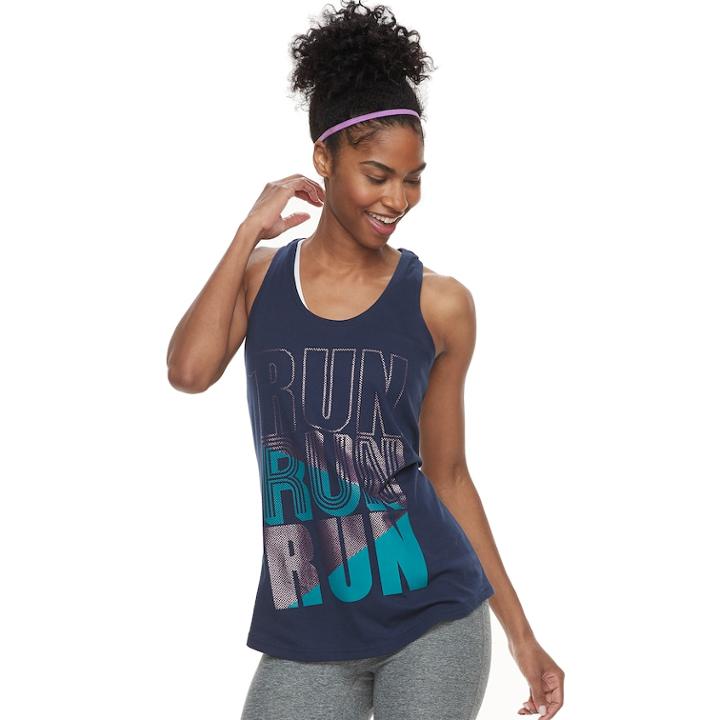 Women's Tek Gear&reg; Graphic Racerback Tank, Size: S Tall, Dark Blue