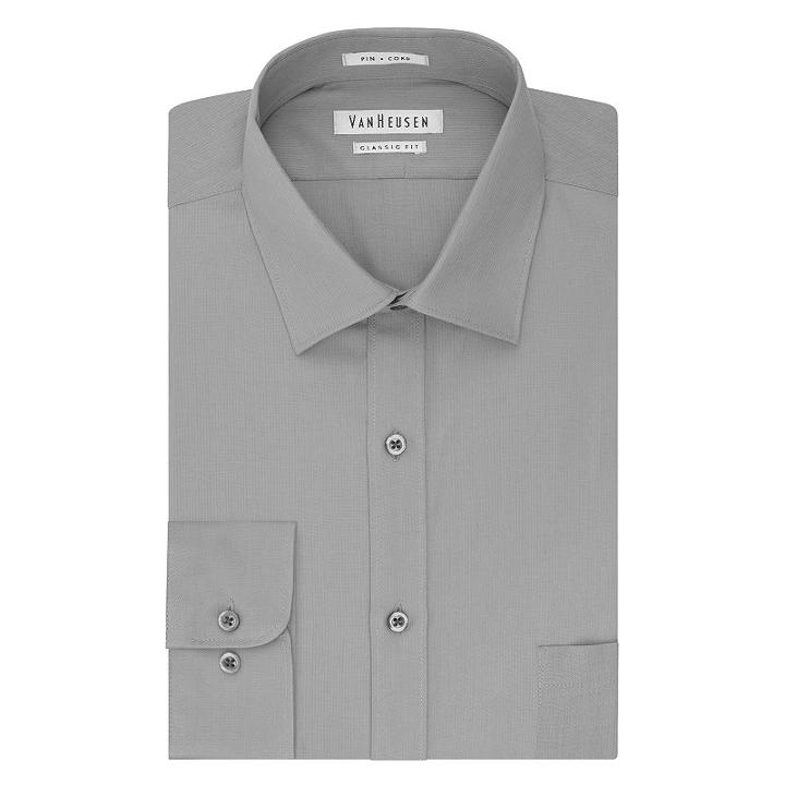 Big & Tall Van Heusen Pincord Classic-fit Dress Shirt, Men's, Size: 18 34/5b, Grey Other